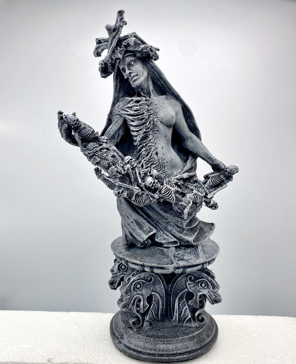 Hel, Goddess of Death and the Underworld Bust, Hand Painted Resin Sculpture | Pagan Goddess Figurine | Altar Statue for Gothic Home Decor