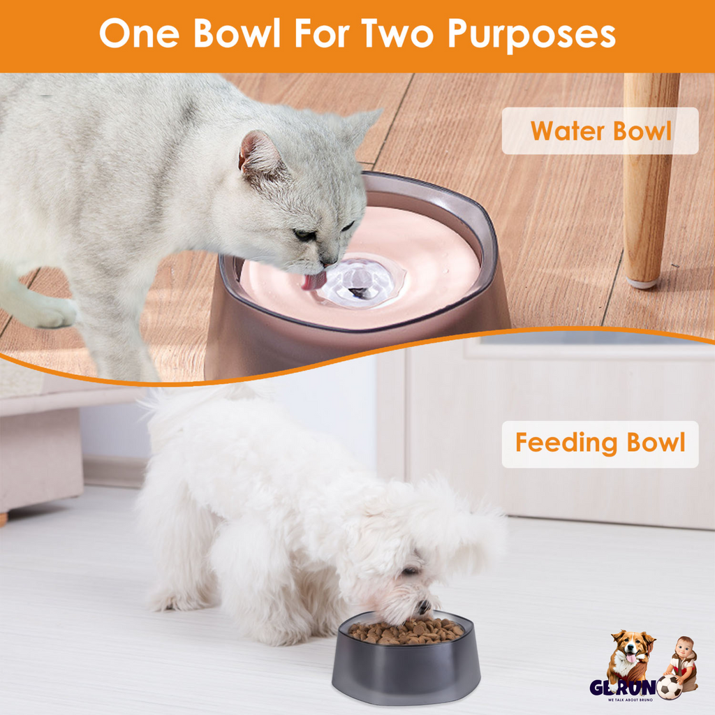No Spill Dog Cat Water Bowl Spill Proof Slow Water Feeder 47.35oz Pet Water Dispenser Travel Dog Bowl for Dogs/Cats/Pets