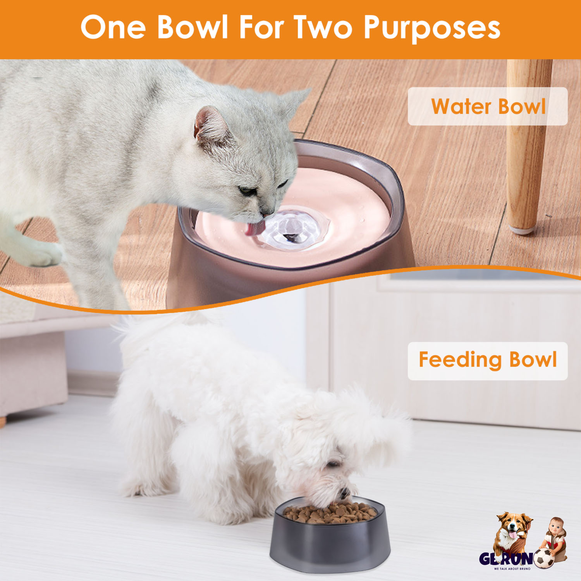 No Spill Dog Cat Water Bowl Spill Proof Slow Water Feeder 47.35oz Pet Water Dispenser Travel Dog Bowl for Dogs/Cats/Pets