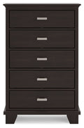Covetown - Five Drawer Chest - Dark Brown