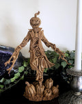 Scarecrow Statue, Hand Painted Resin Sculpture | Gothic Halloween Nightmare Creature Figurine | Dark Folklore Art for Spooky Home Decor