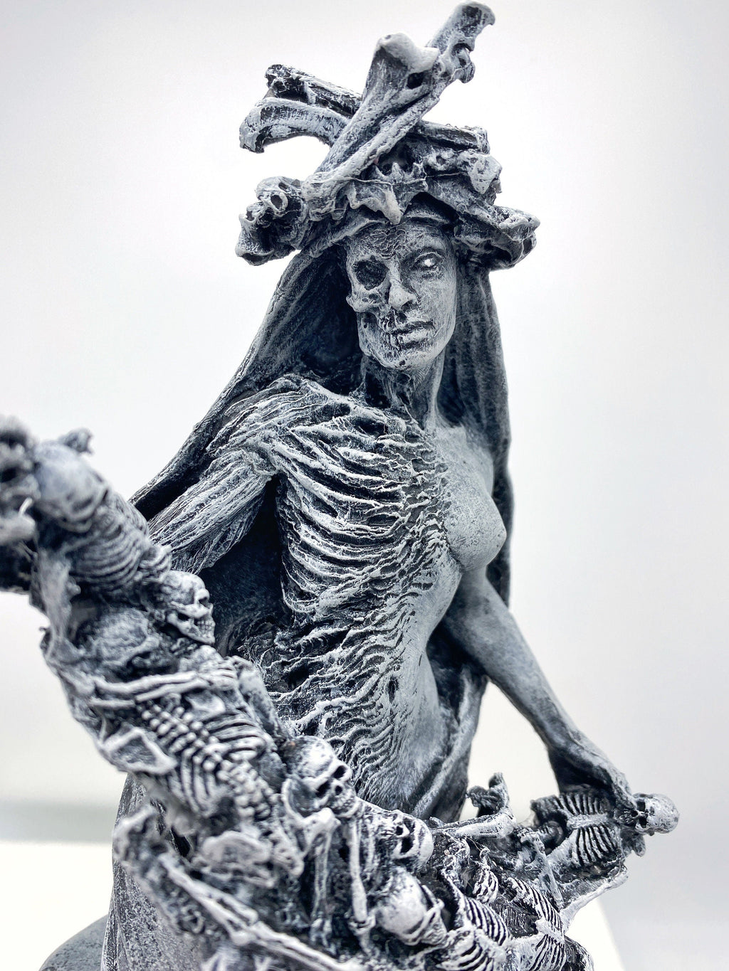 Hel, Goddess of Death and the Underworld Bust, Hand Painted Resin Sculpture | Pagan Goddess Figurine | Altar Statue for Gothic Home Decor