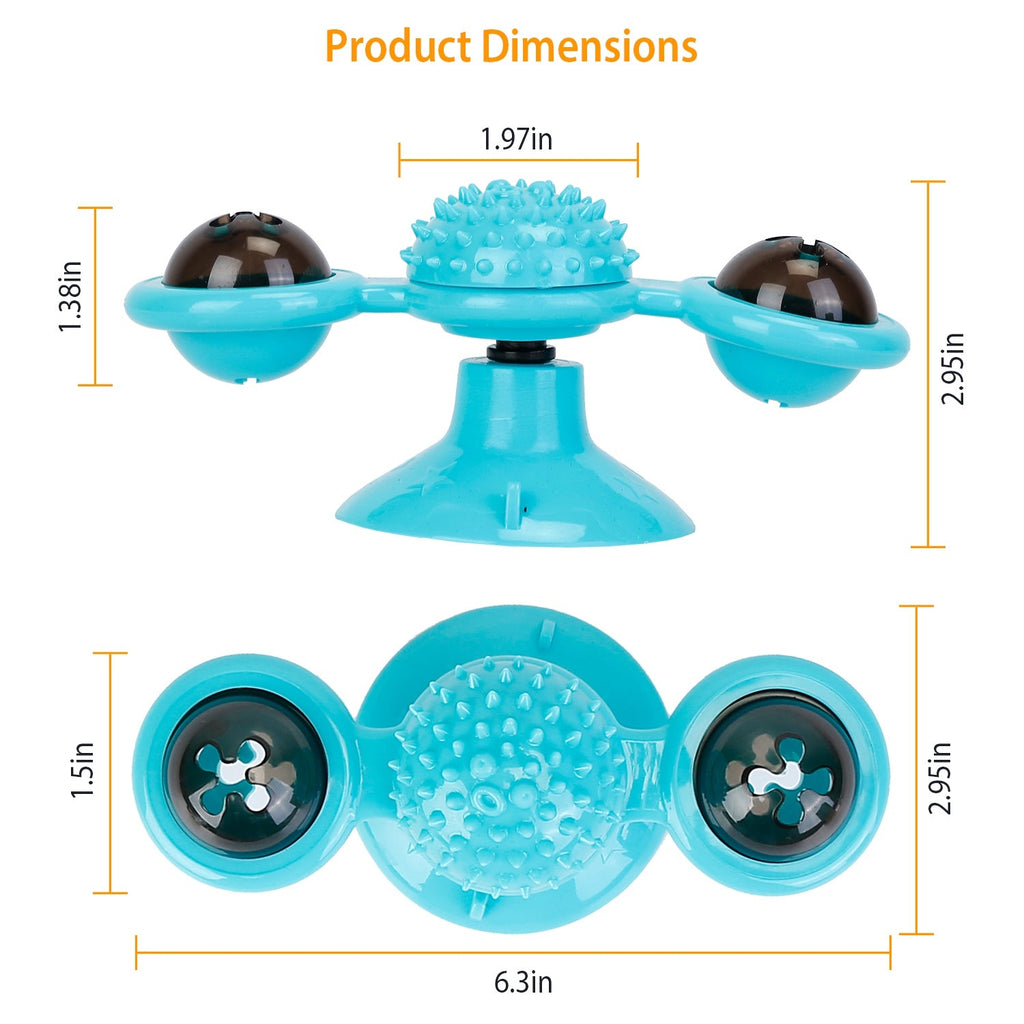 Windmill Cat Toy Turntable Interactive Teasing Pet Toy Wall Mount Turning Tickle Scratch Hair BrushÊCat Toy with Catnip Light Ball