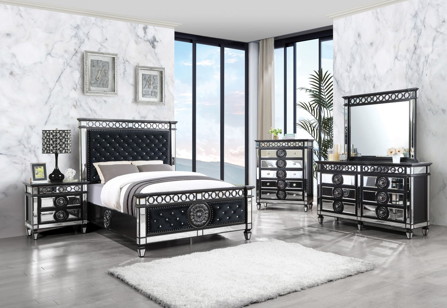 Varian II - Mirror - Mirrored, Black & Sliver
