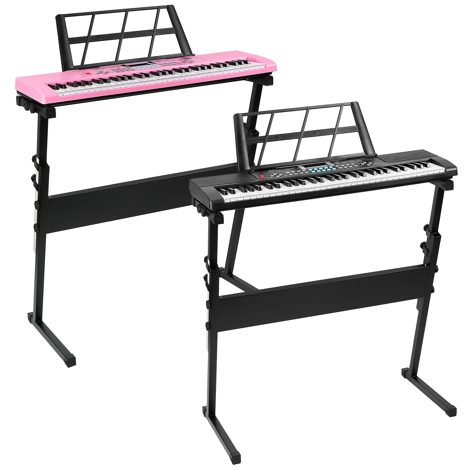 61 Keys Digital Music Electronic Keyboard Electric Musical Piano Instrument Kids Learning Keyboard w/ Stand Microphone For Beginners