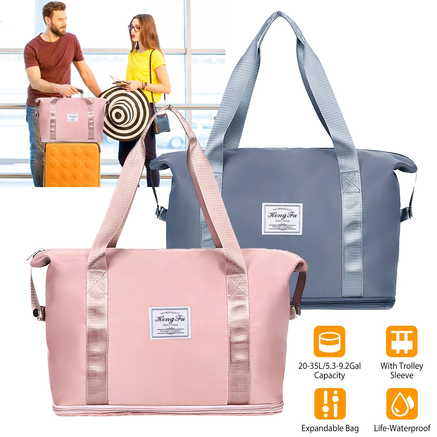 GBruno 35L/9.2Gal Shoulder Travel Duffle Bag