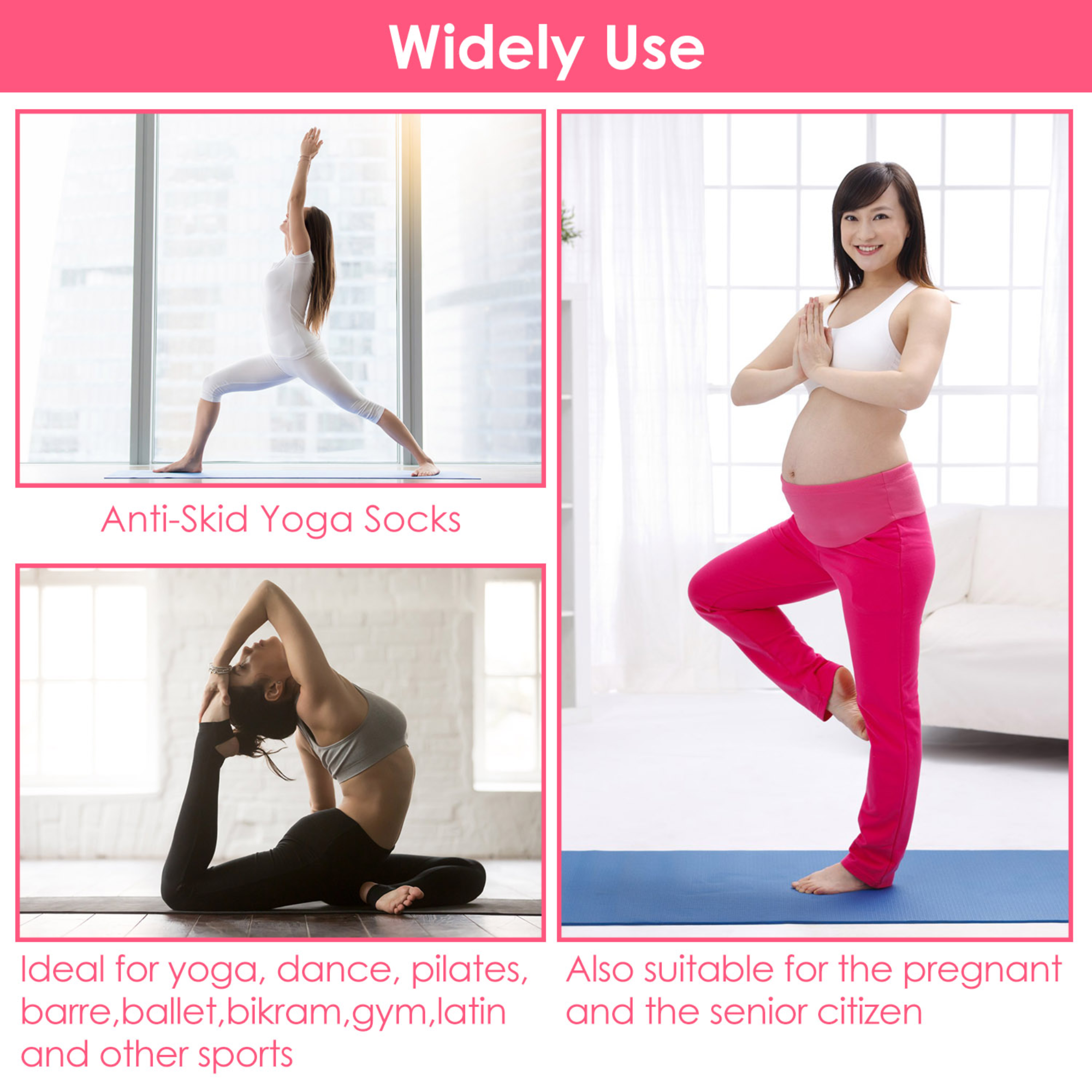 GBruno 6 Packs Women Yoga Socks