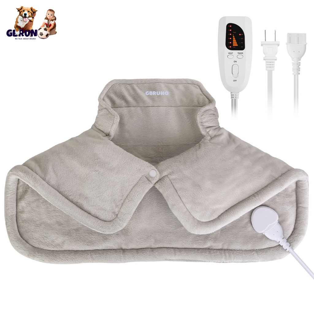 22.4x16.3in Large Weighted Heating Pad for Neck and Shoulders Electric Fast Heating Mat Neck Wrap Cushion Pain Relief with 6 Temperature Settings 4 Ti