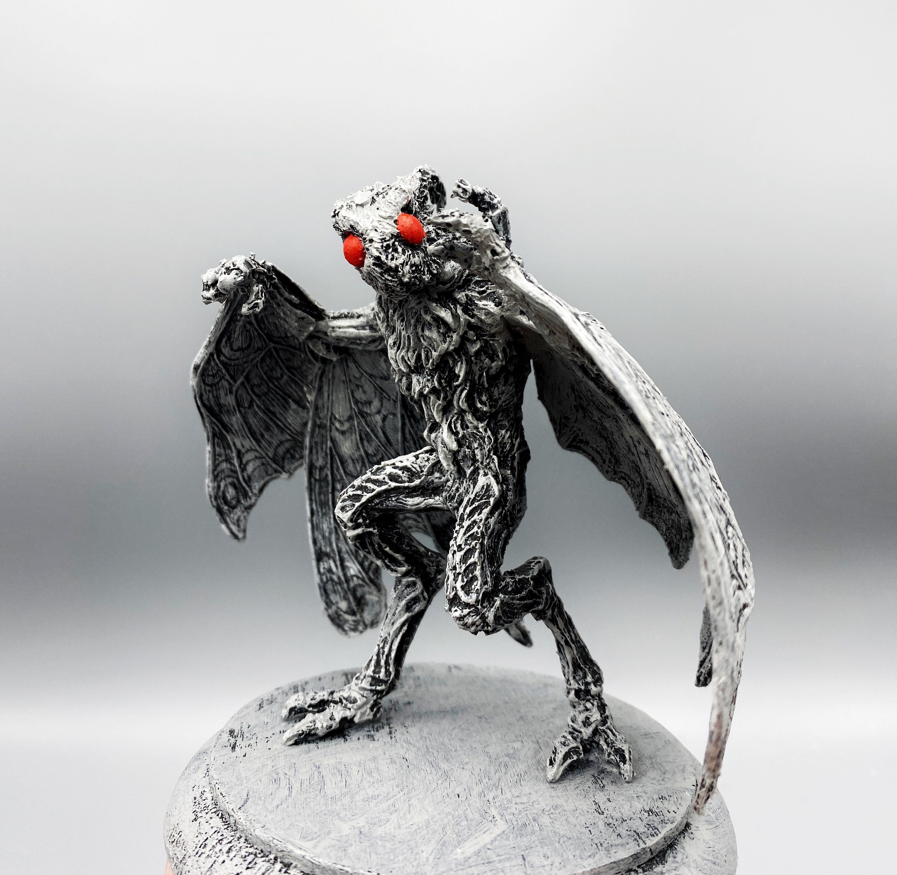 Mothman Statue, Half Scale Resin Sculpture | Cryptozoology Creature Figurine | Urban Legend Moth Man Monster Figurine, Horror Art Decor