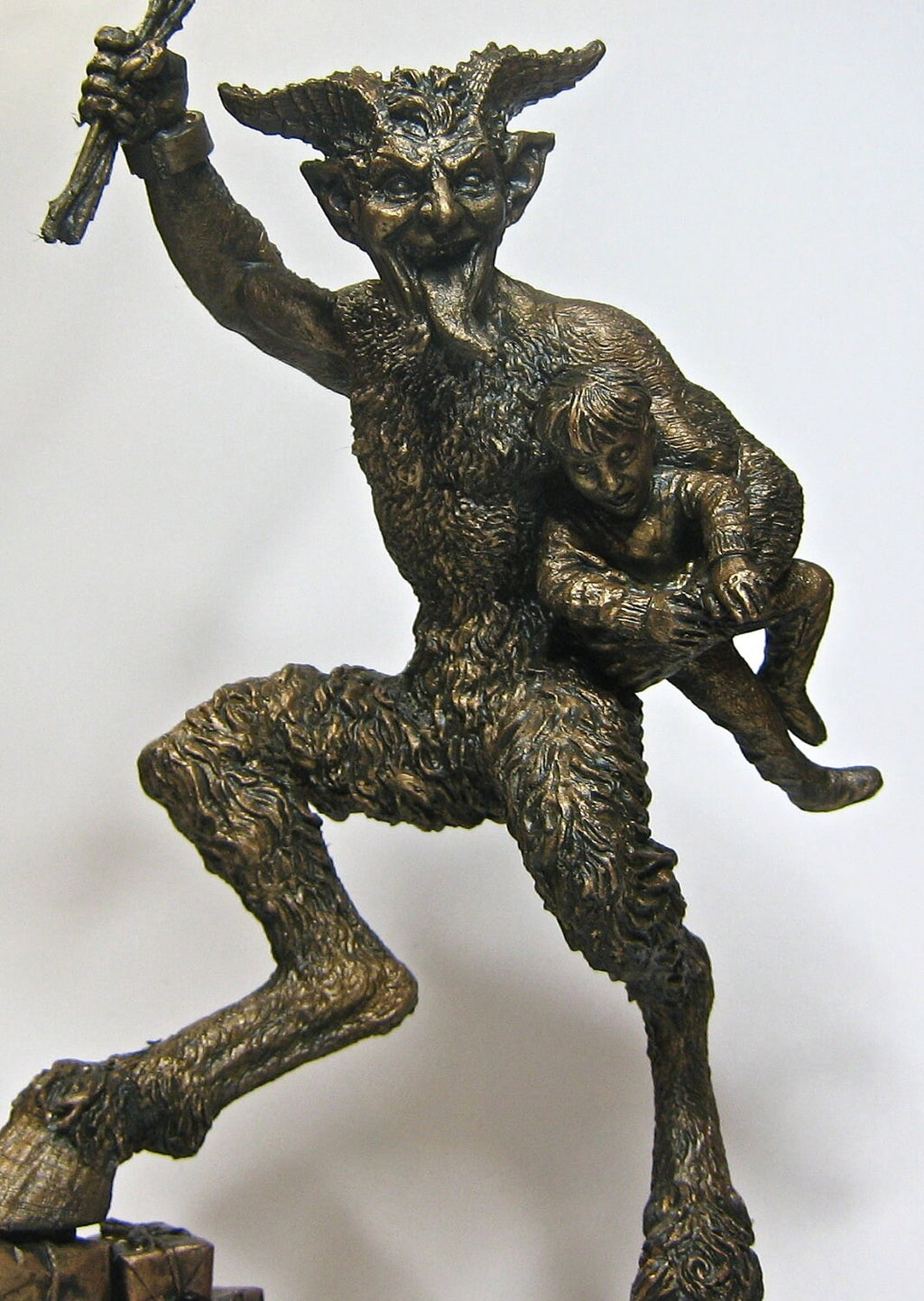 Krampus II Statue, Hand Painted Resin Bronze Finish | Mythical Creature Figurine | Unique Dark Christmas Demon, Gothic Folklore Decor