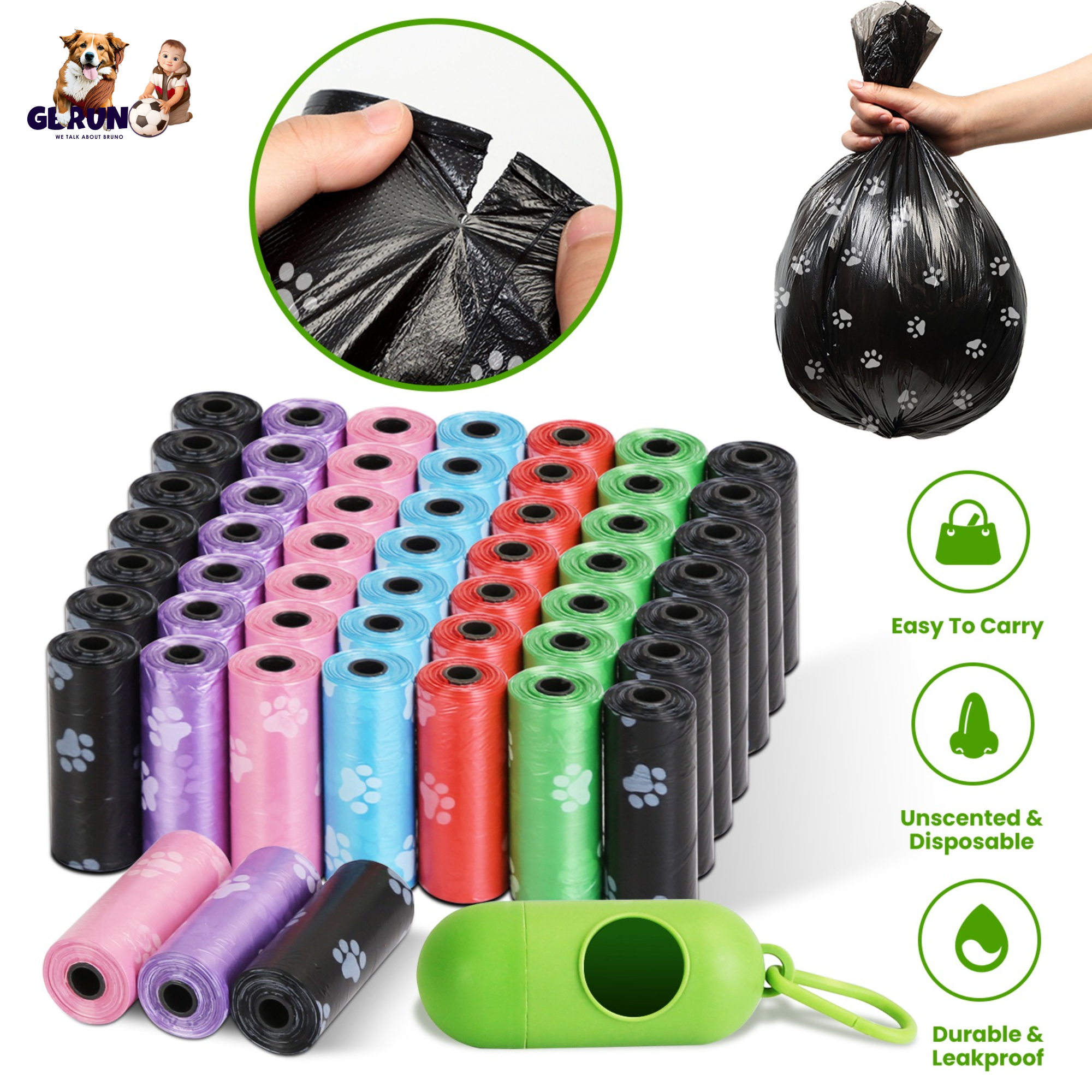 45 Rolls 675 Count Dog Waste Bags Disposable Dog Poop Bags with Dispenser Leakproof Unscented