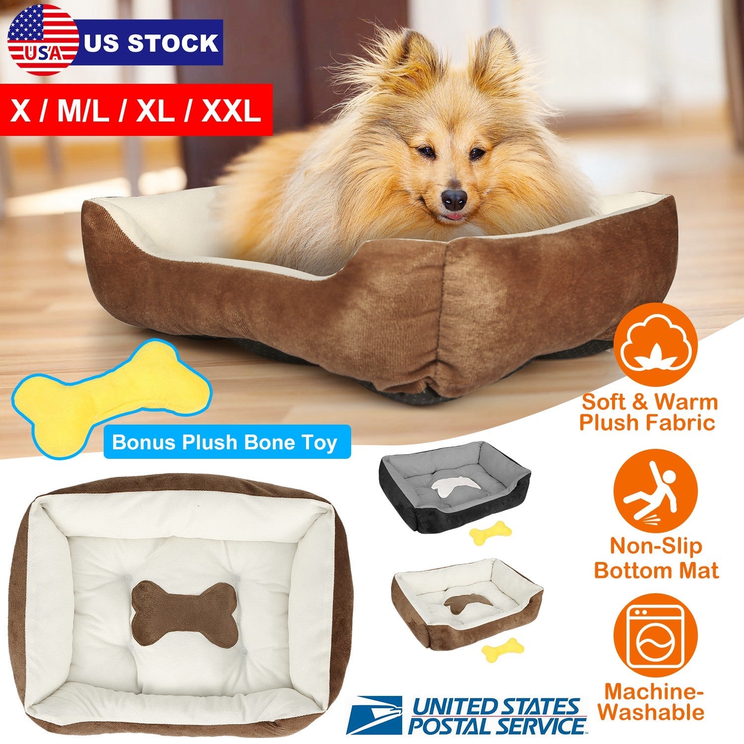 Pet Dog Bed Soft Warm Fleece Puppy Cat Bed Dog Cozy Nest Sofa Bed Cushion Mat For S/M Dog