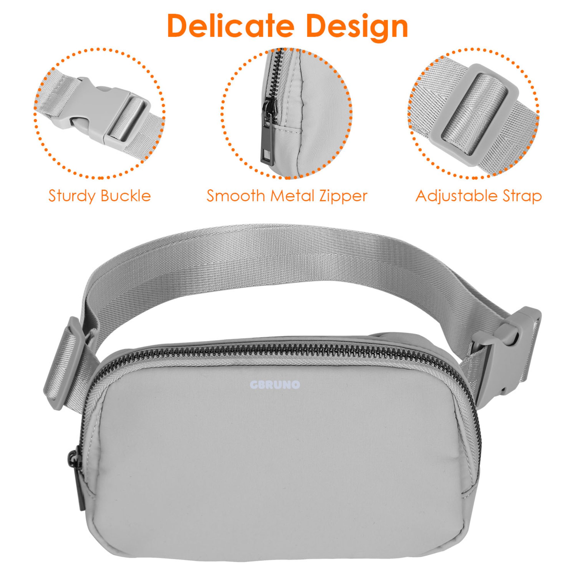 Sport Fanny Pack Unisex Waist Pouch Belt Bag Purse Chest Bag for Outdoor Sport Travel Beach Concerts Travel 20.86in-35.03in Waist Circumference with A