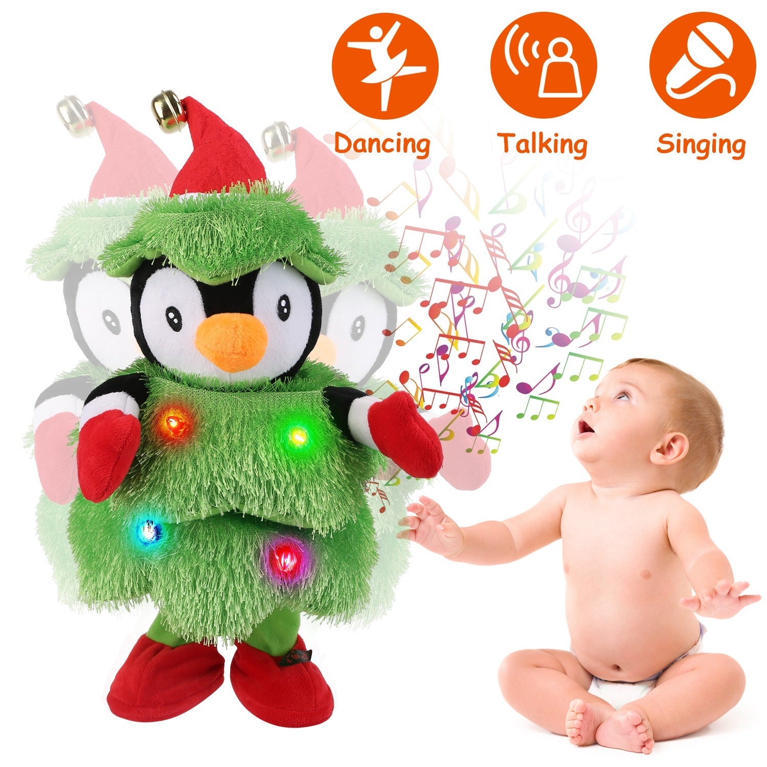 Electric Dancing Singing Plush Toy Twisting Snowman Toy Talking Interactive Mimicking Funny Songs Wiggly Dance Kid Christmas Gift