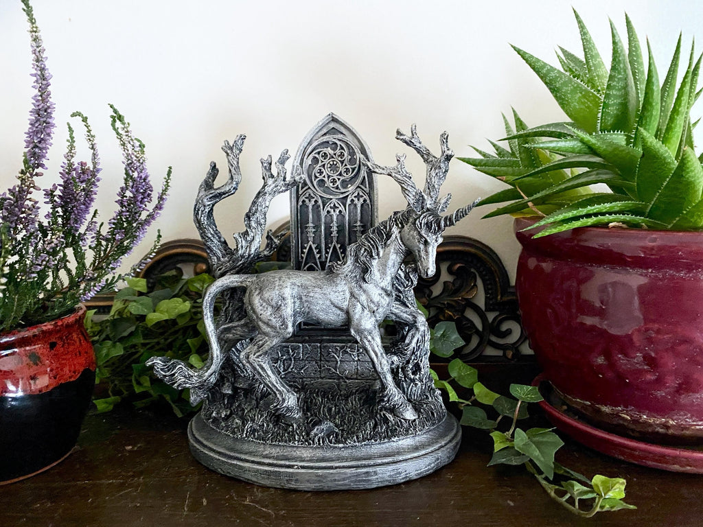 Unicorn Statue, Hand Painted Resin Sculpture | Mythical Creature Figurine | Unique Legendary Guardian Spirit Figurine. Fantasy Art Decor
