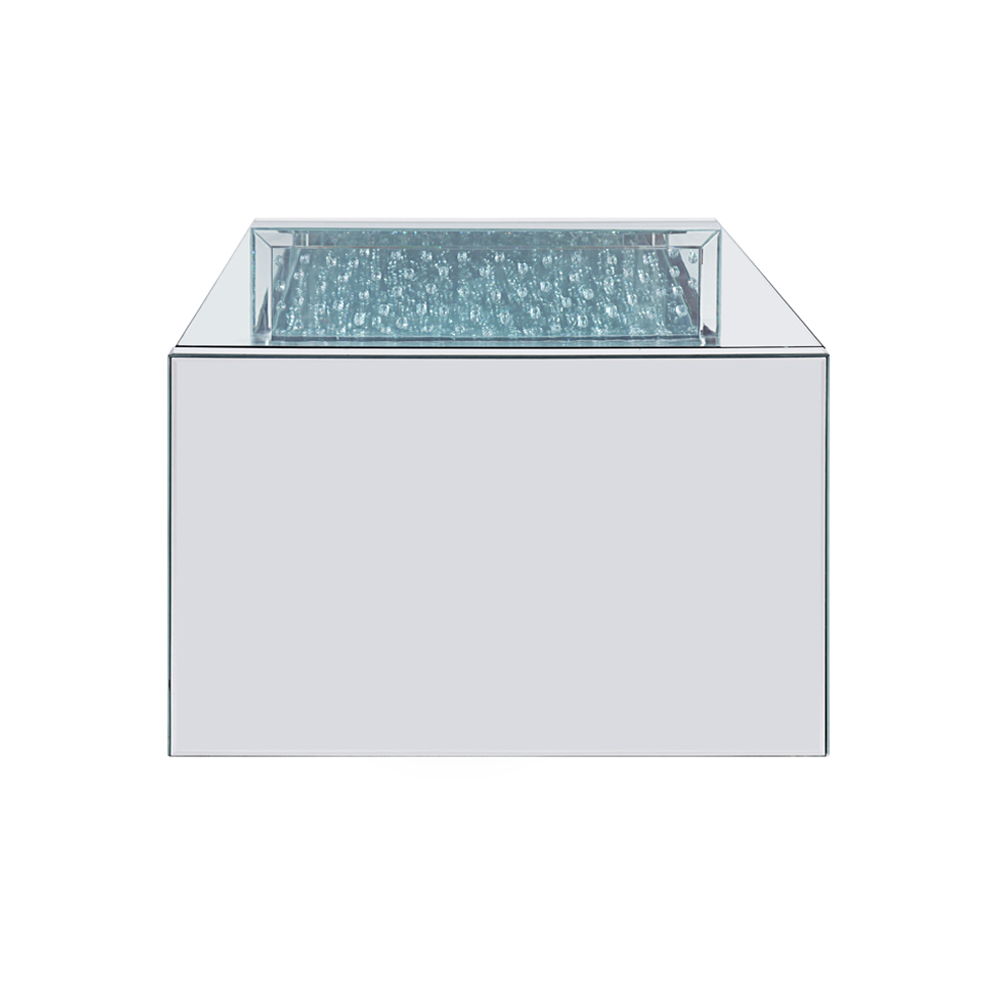 Nysa - 47" Coffee Table - Mirrored & Faux Crystals