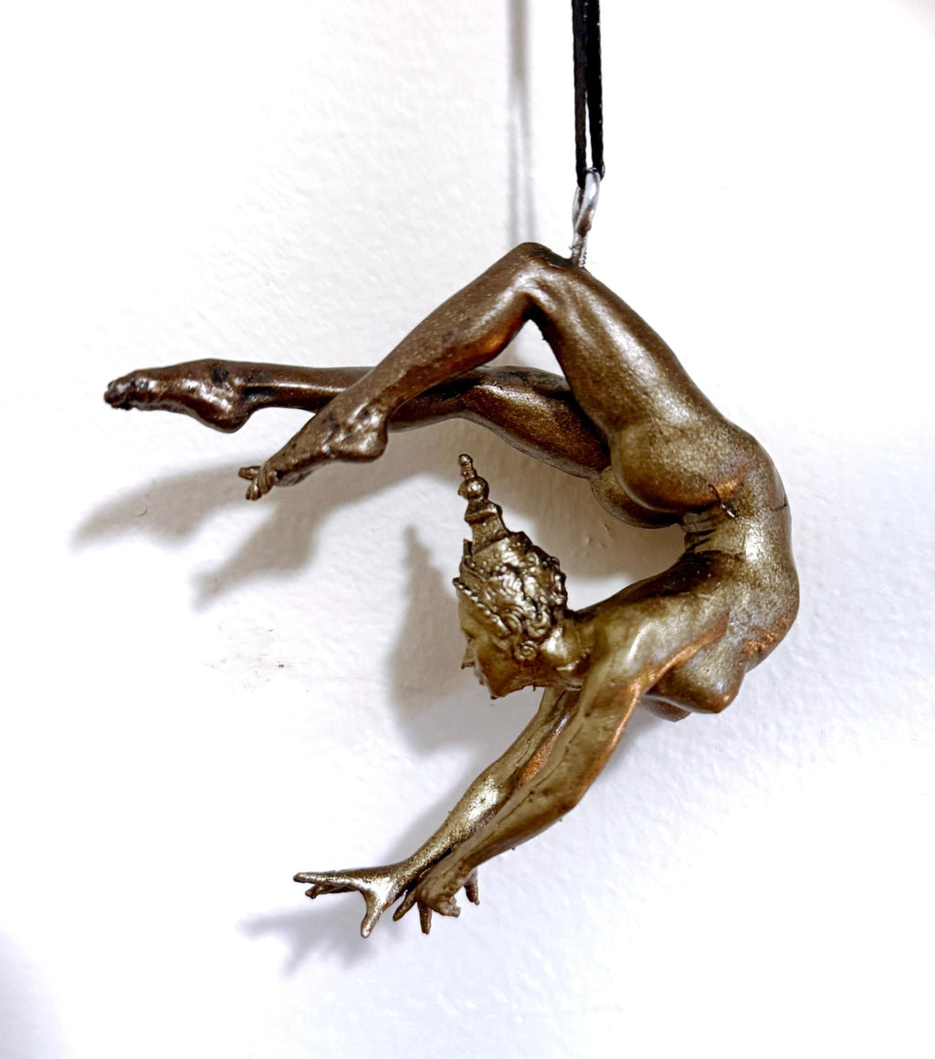 Grace in Balance, Contortionist Dancer Ornament, Hand Painted Resin | Exotic Yoga Acrobat Figurine | Thai Dancer Statue for Yoga Lovers