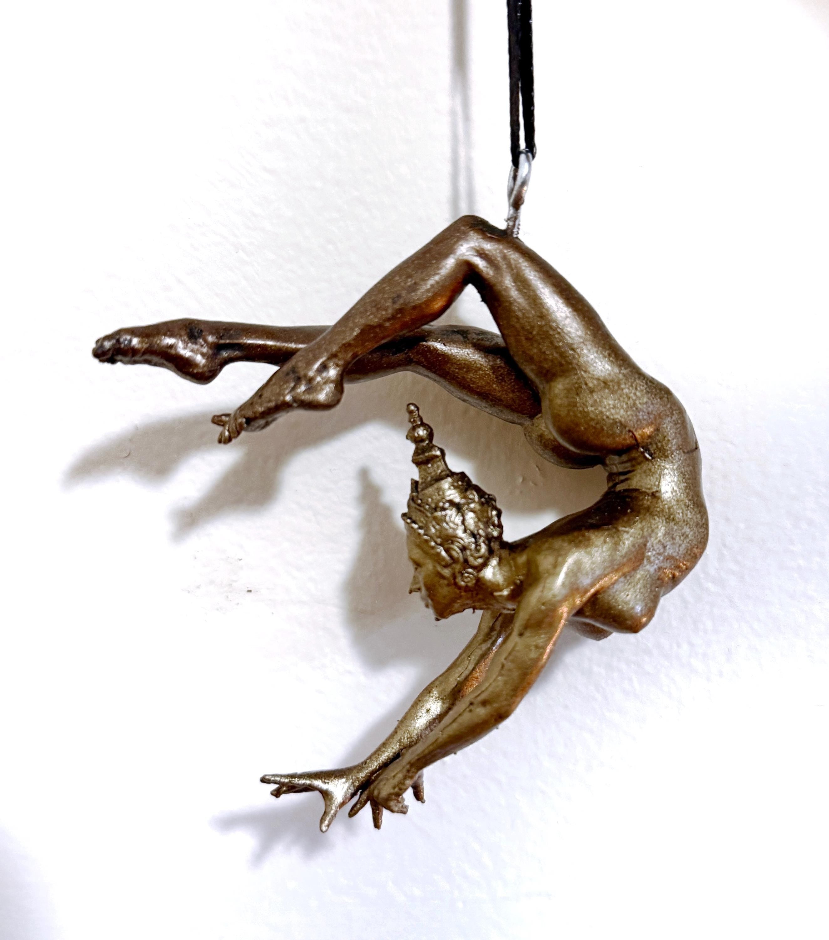 Grace in Balance, Contortionist Dancer Ornament, Hand Painted Resin | Exotic Yoga Acrobat Figurine | Thai Dancer Statue for Yoga Lovers
