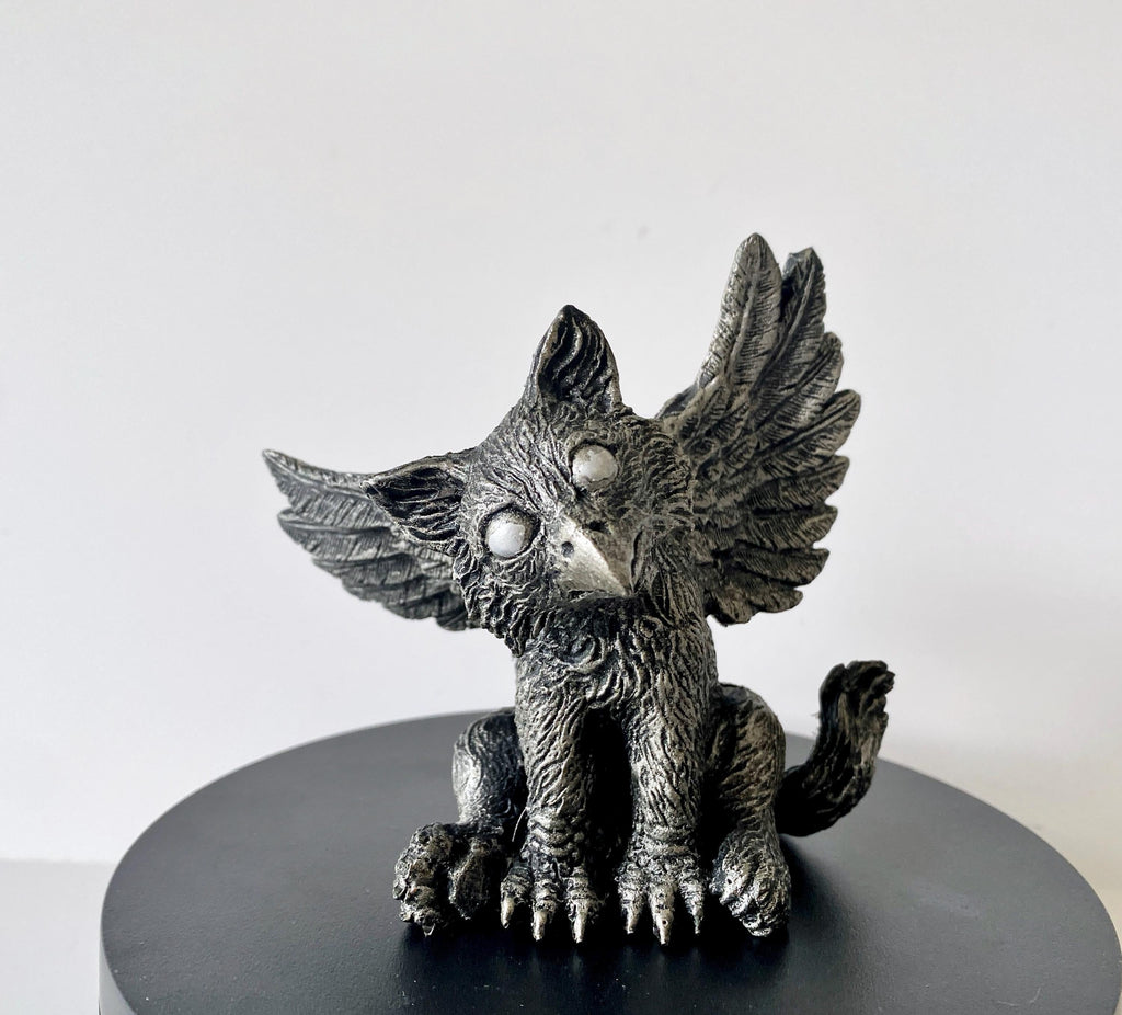 Baby Griffin Statue, Hand Painted Resin Sculpture | Mythical Creature Figurine | Unique Legendary Baby Griffin Figurine. Fantasy Art Gift