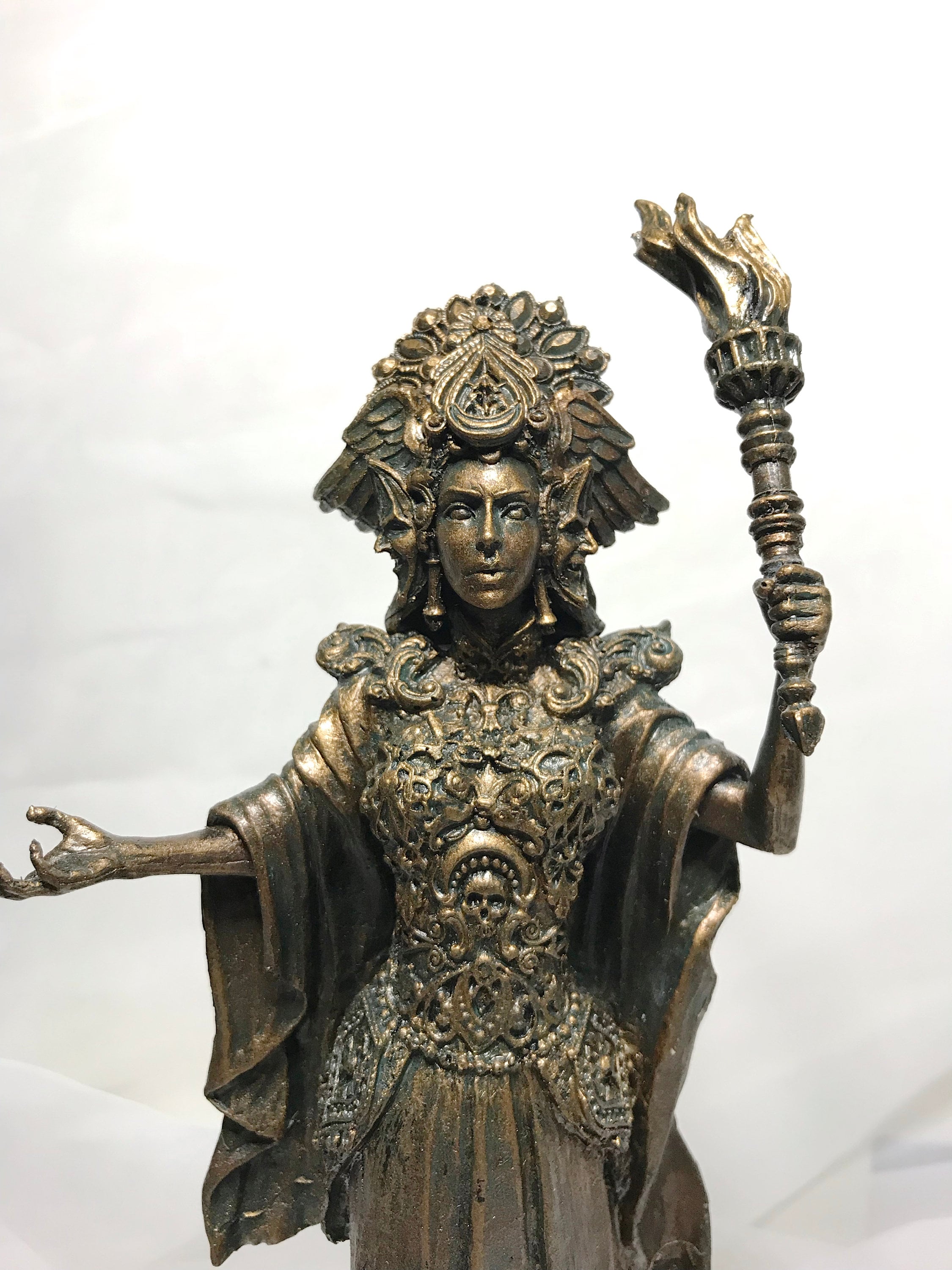 Hecate, Goddess of Witchcraft and Magic Statue, Half Scale | Pagan Mythical Goddess Figurine | Folklore Altar Statue for Gothic Home Decor