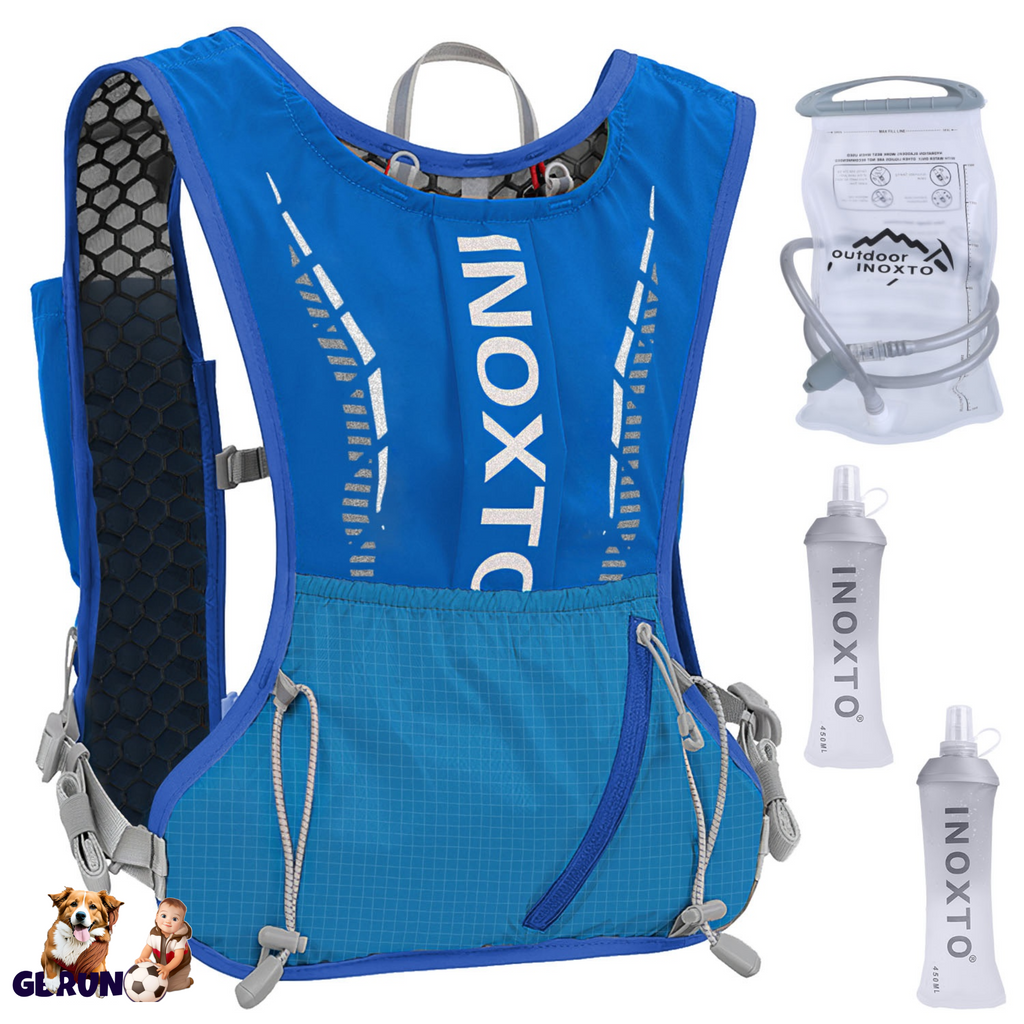 Sport Hydration Vest Running Backpack with 15oz 50oz Water Bladder Adjustable Strap Storage Bag for Trail Running Marathon Race Hiking