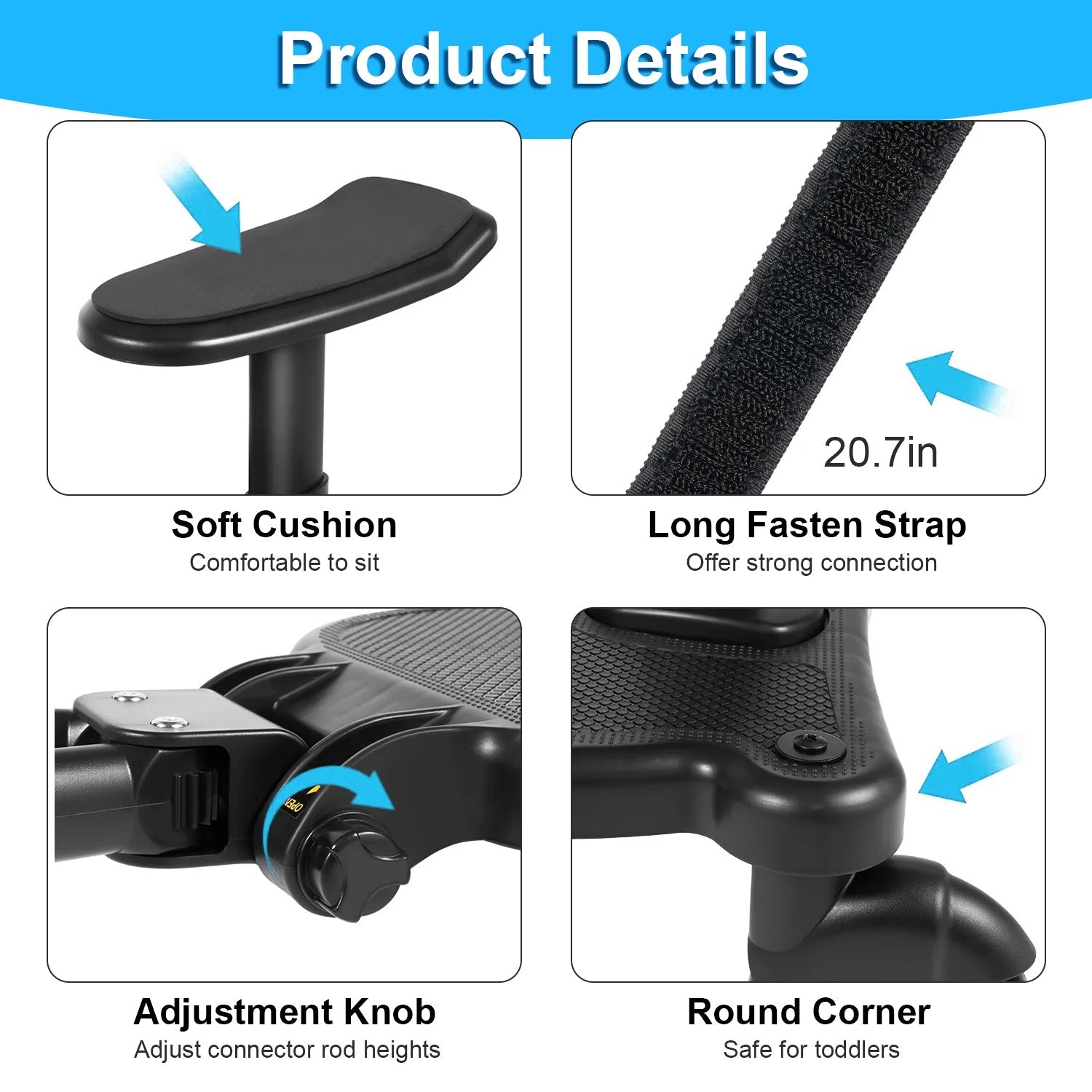 2 In 1 Universal Stroller Board Sit & Stand Buggy Wheeled Board Toddler Stroller Attachment with Detachable Seat for 3-7 Years Old