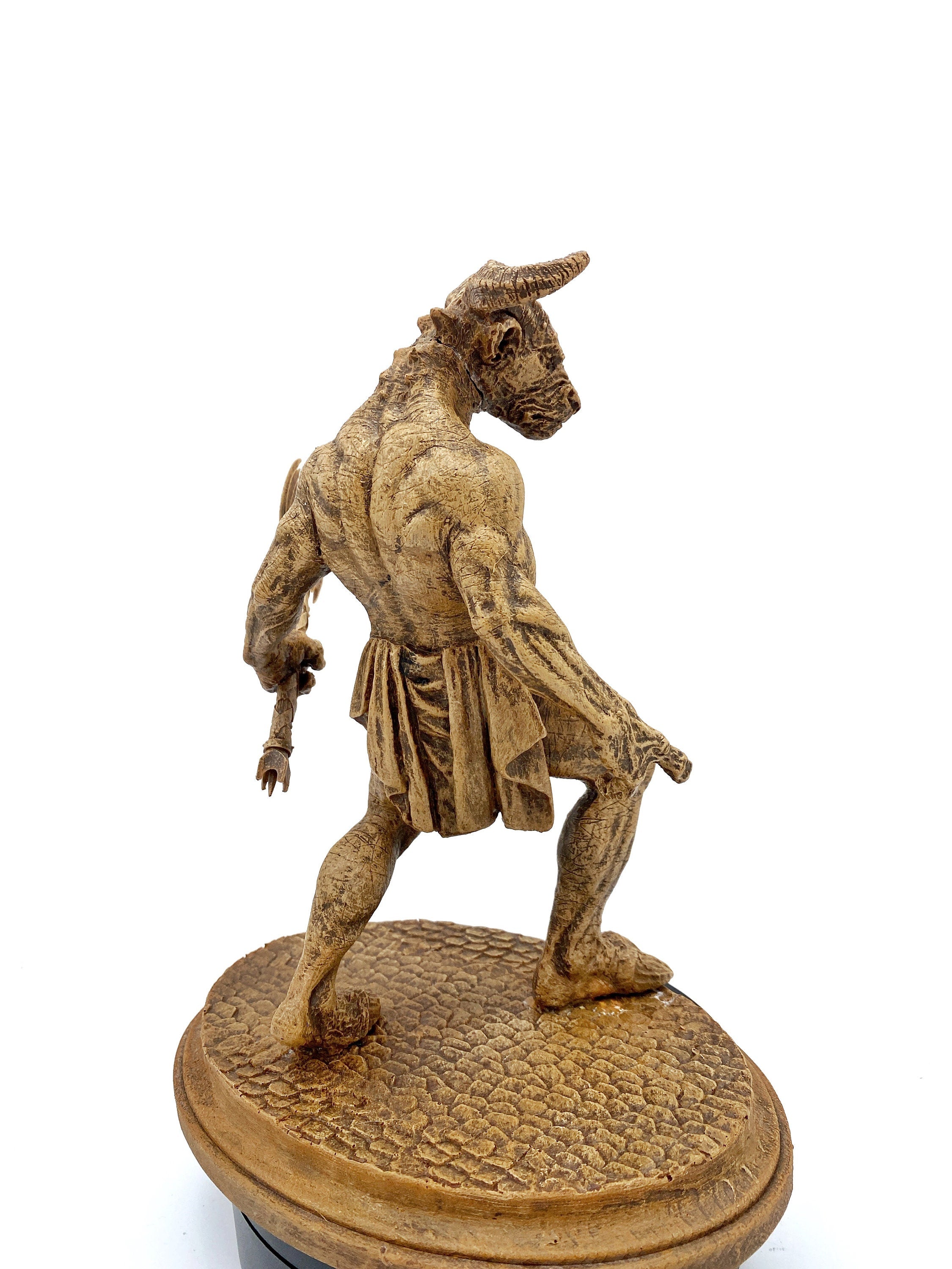 Minotaur Statue, Hand Painted Resin Sculpture | Mythical Creature Figurine | Unique Legendary Minotaur Monster Figurine. Fantasy Art Decor