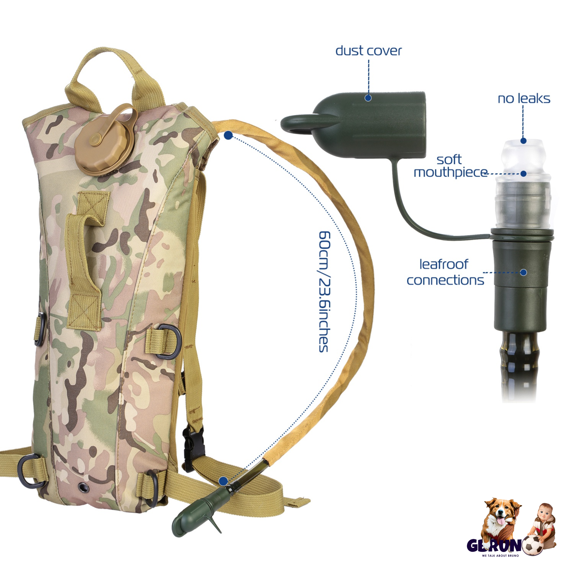 Tactical Hydration Pack 3L Water Bladder Adjustable Water Drink Backpack for Hiking Cycling Climbing Running