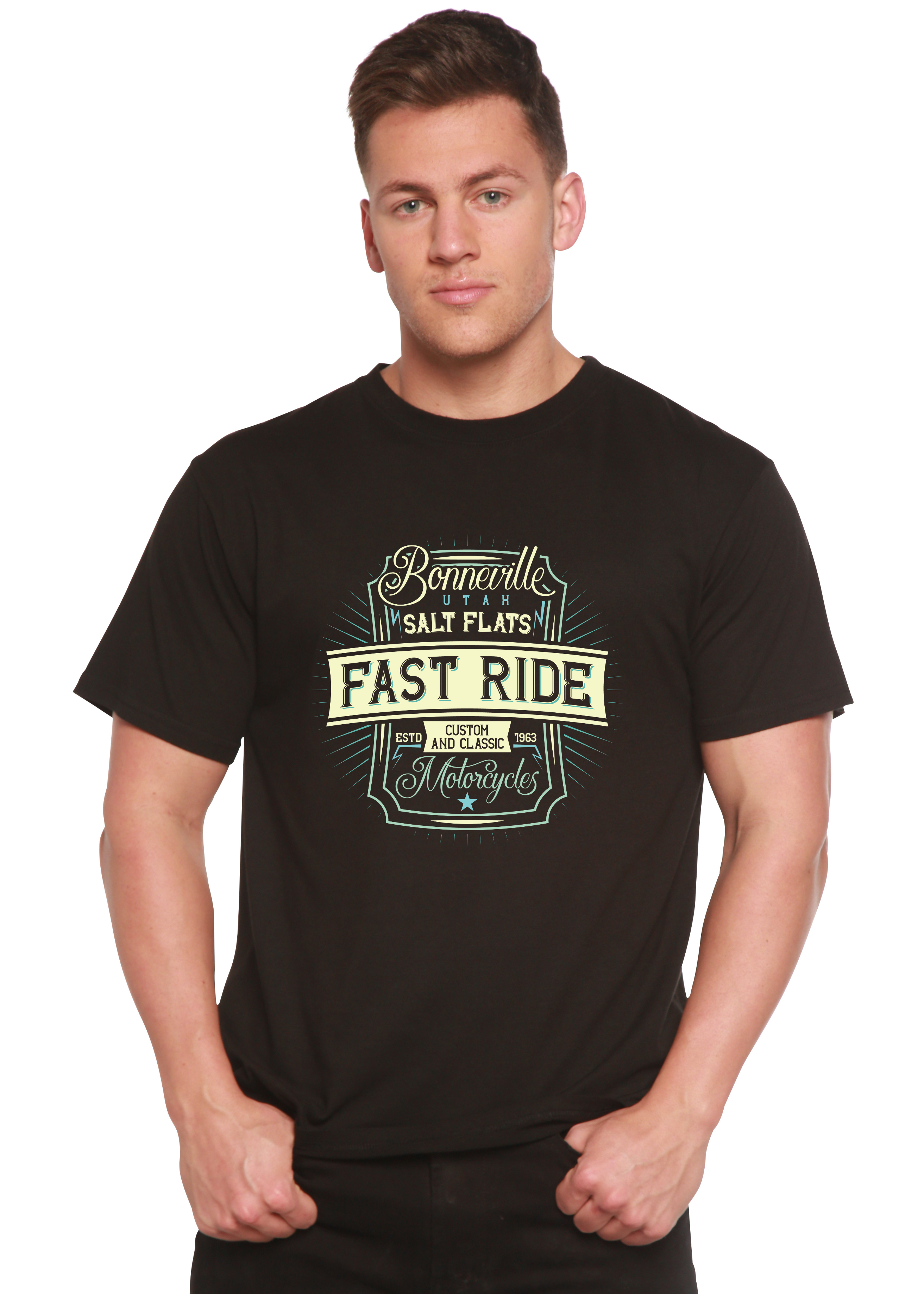 Fast Ride Men's Bamboo Viscose/Organic Cotton Short Sleeve Graphic T-Shirt