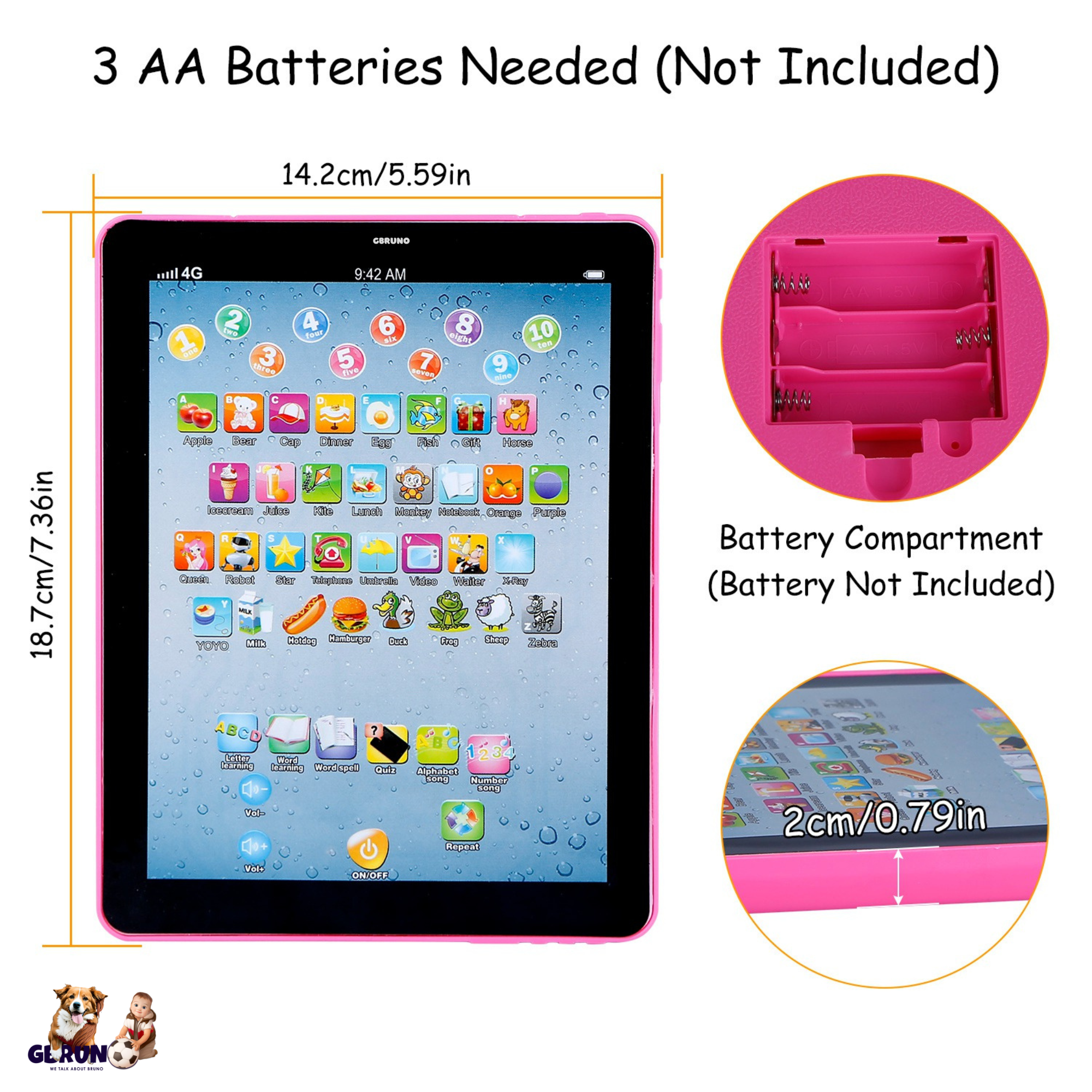 Baby Learning Tablet Educational Mini Pads Toys Touch Learn Toddler Tablet For ABC Numbers Words Gift For Boys Girls Aged 1-6 Year Old Kids