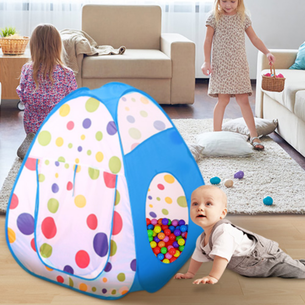 3 In 1 Child Crawl Tunnel Tent Kids Play Tent Ball Pit Set Foldable Children Play House Pop-up Kids Tent w/Storage Bag for Indoor Outdoor Travel Use
