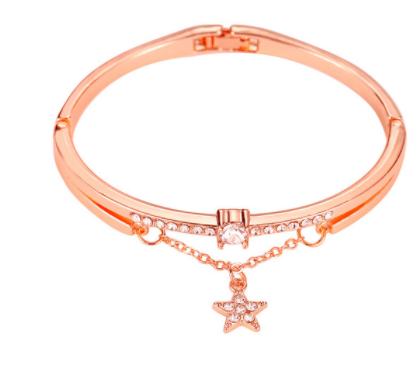 Rose Gold Stainless Steel Bracelets & Bangles Female Heart Forever Love Charm Bracelet For Women