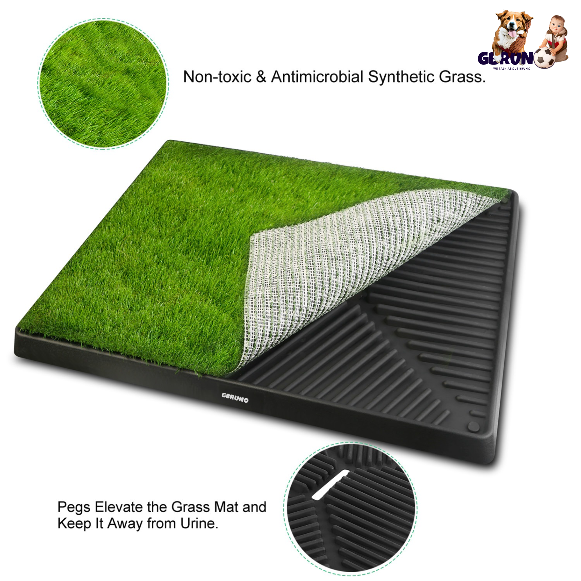 Dog Potty Training Artificial Grass Pad Pet Cat Toilet Trainer Mat Puppy Loo Tray Turf For Small Medium Dogs Indoor Outdoor Use