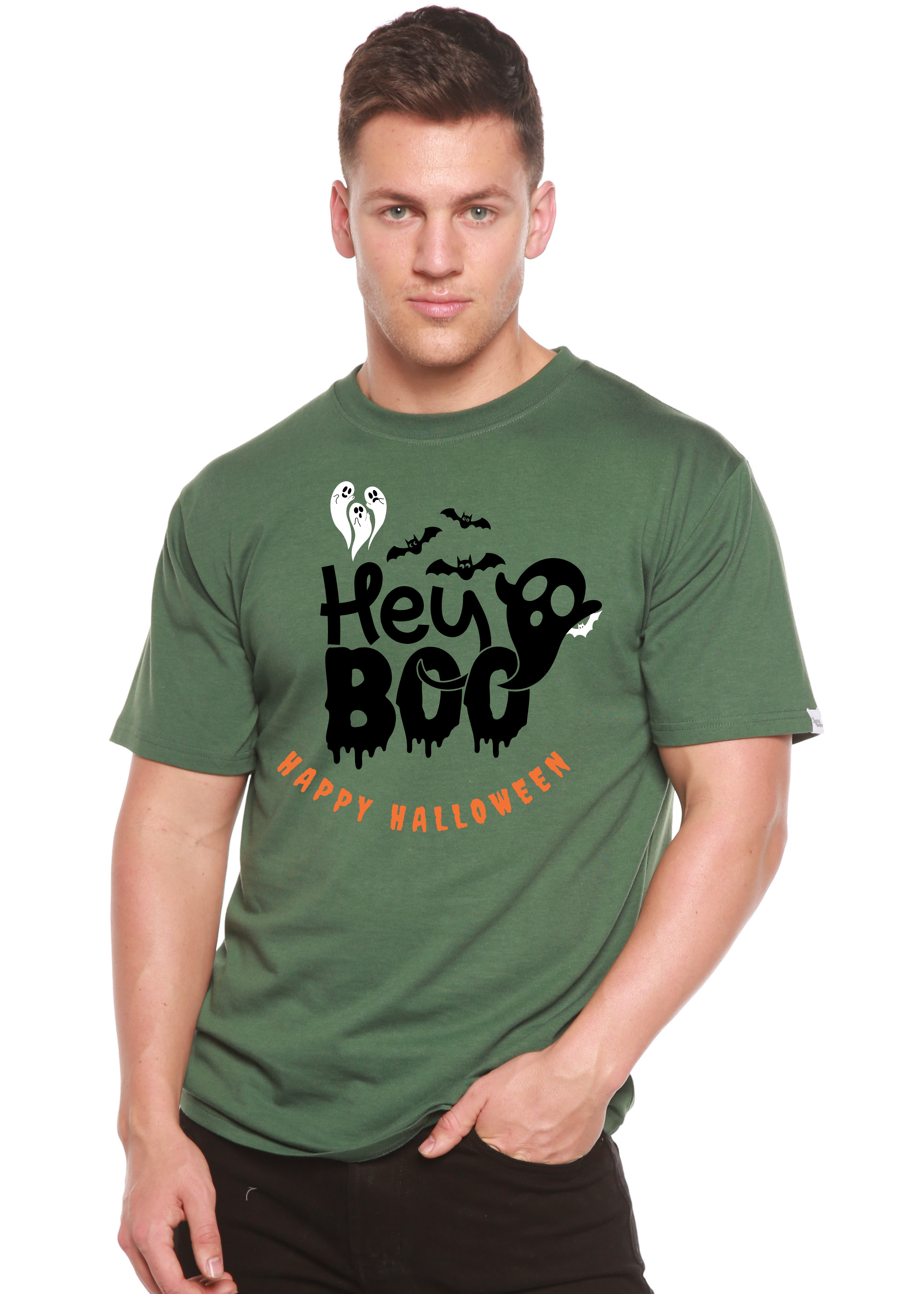 Hey Boo Men's Bamboo Viscose/Organic Cotton Short Sleeve Graphic T-Shirt