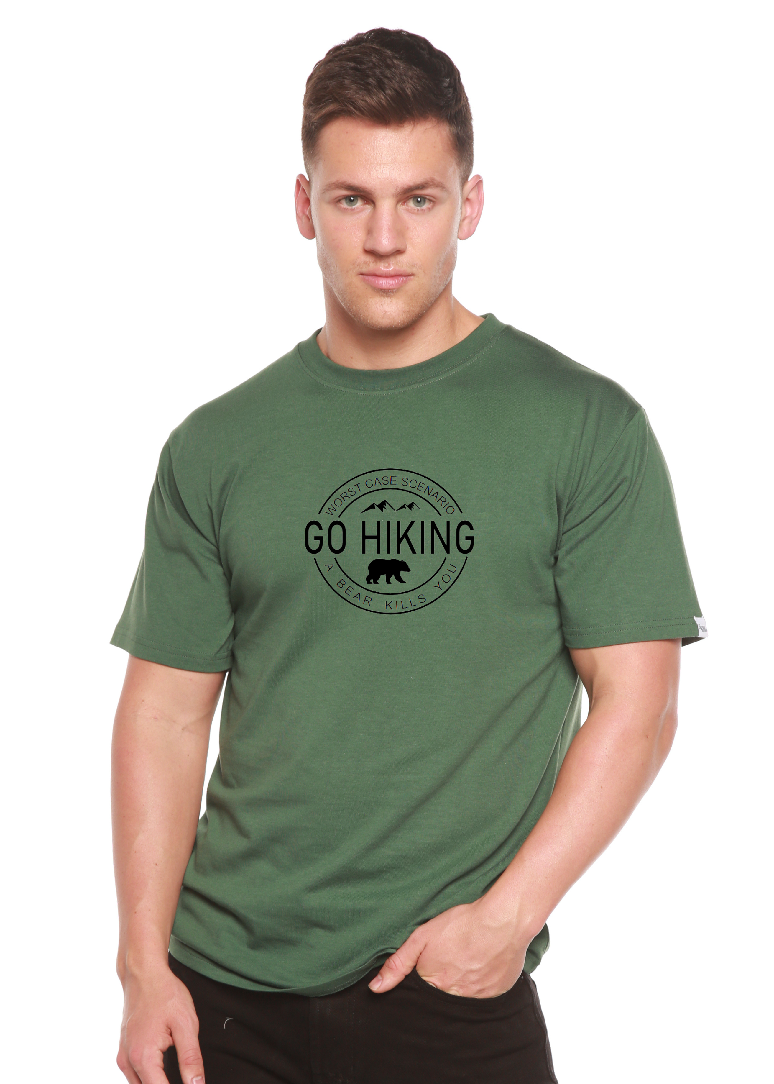Go Hiking Men's Bamboo Viscose/Organic Cotton Short Sleeve Graphic T-Shirt