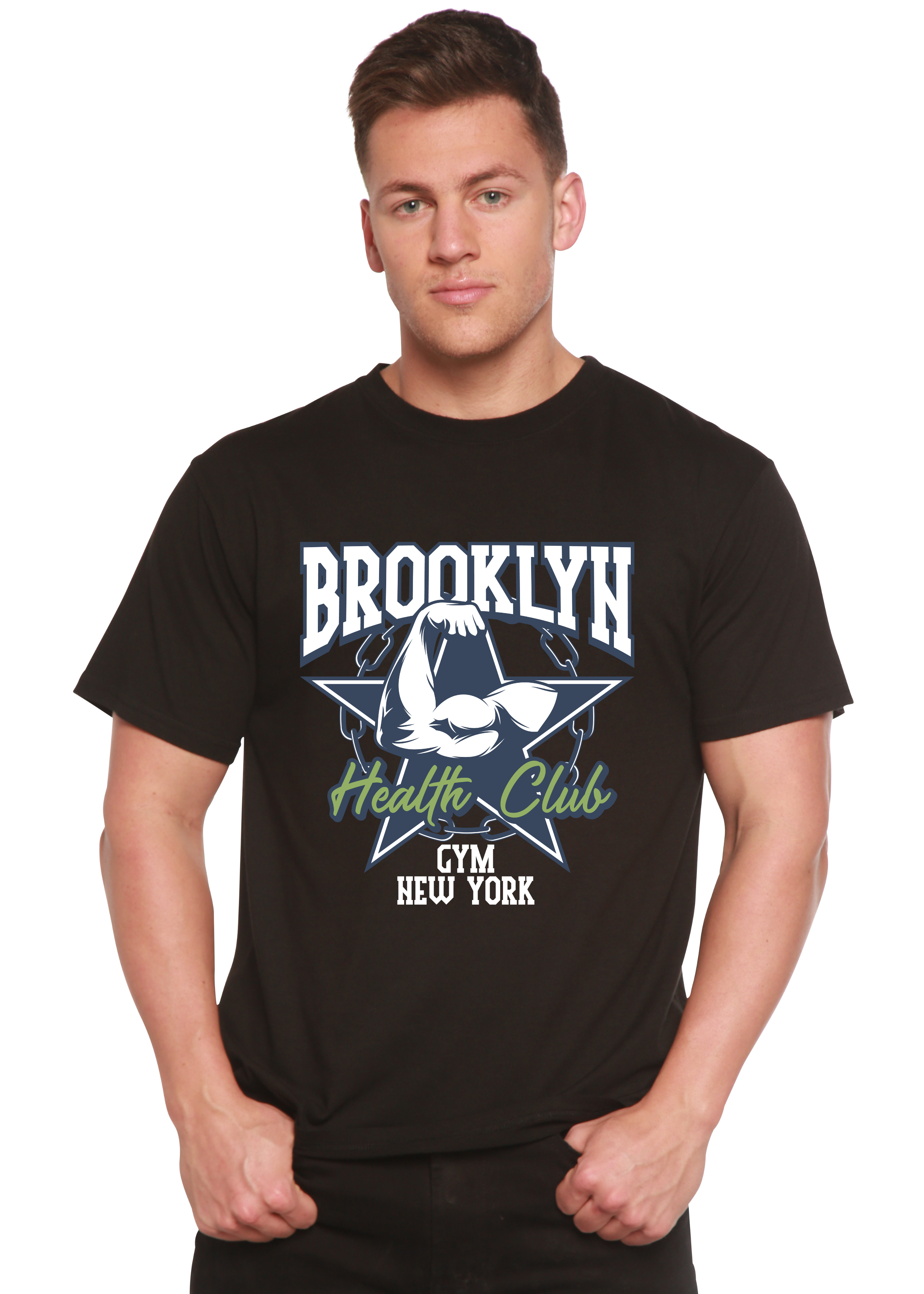 Brooklyn Health Club Men's Bamboo Viscose/Organic Cotton Short Sleeve Graphic T-Shirt