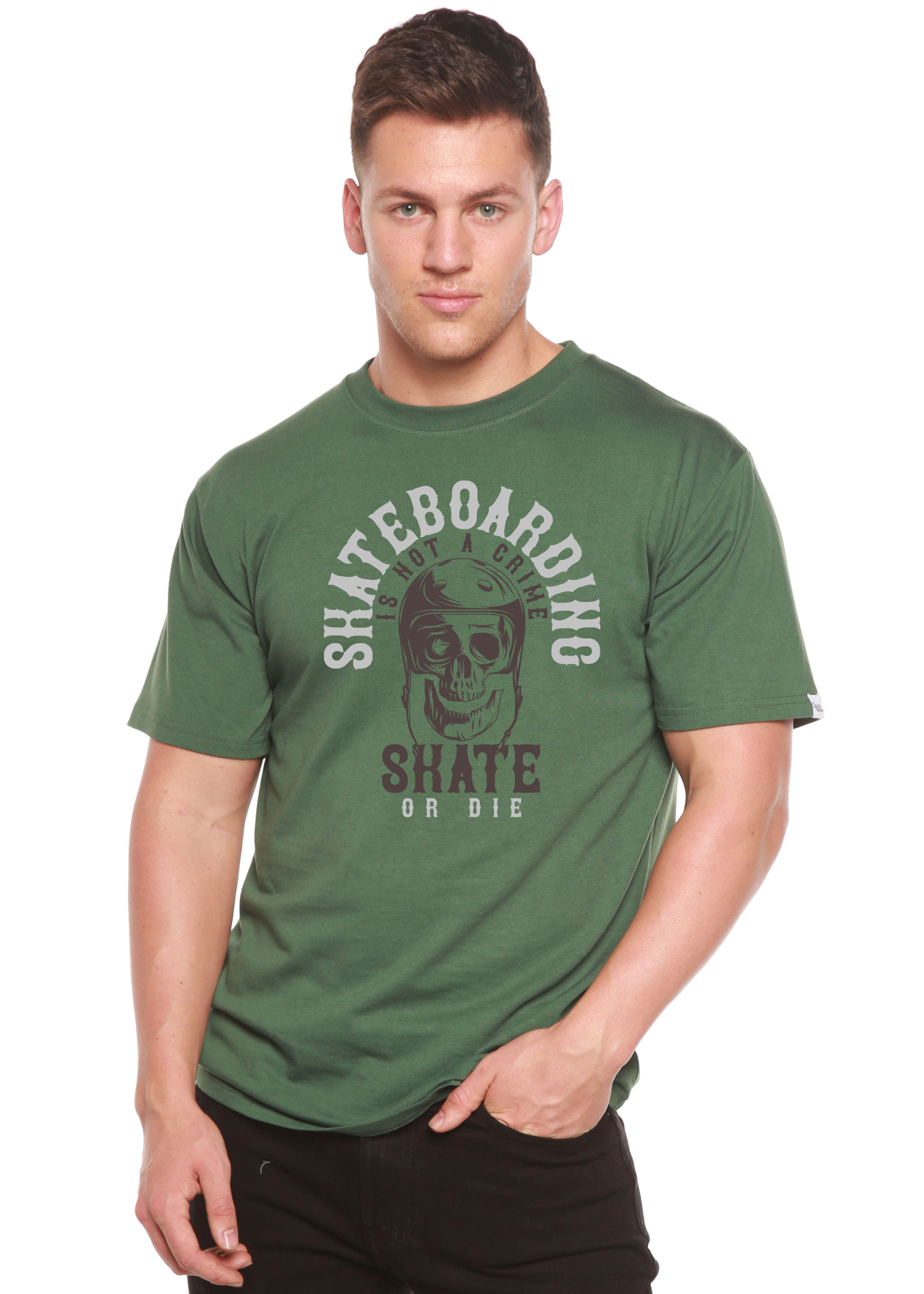 Skate Boarding Men's Bamboo Viscose/Organic Cotton Short Sleeve Graphic T-Shirt