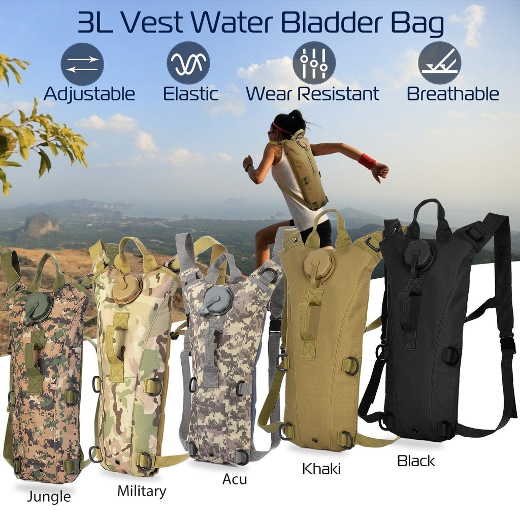 iMounTEK Tactical Hydration Pack 3L Water Bladder Adjustable Water Drink Backpack for Hiking Cycling Climbing Running