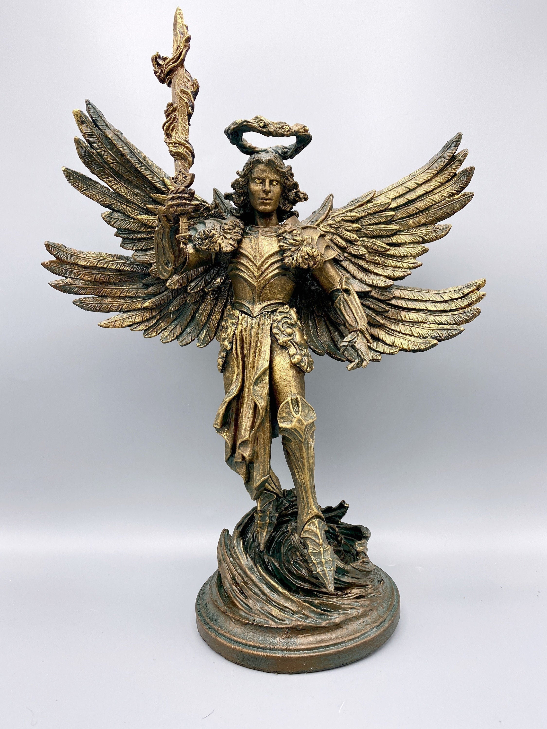 Saint Michael the Archangel Statue | Mythological Figurine | Myths and Legends Character Statue| Guardian Angel Statue for Gothic Home Decor