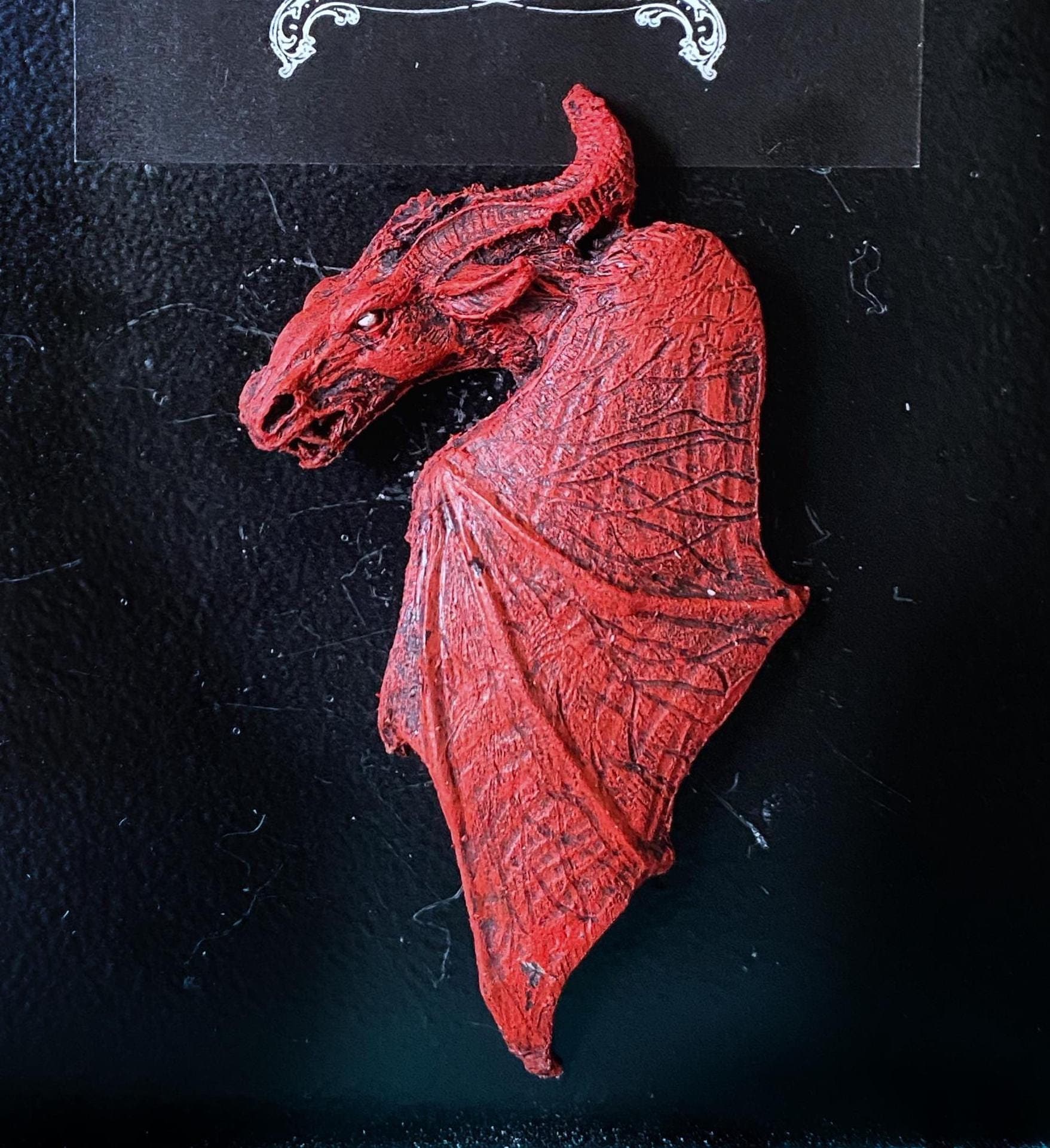 Jersey Devil Magnet, Hand Painted Resin Sculpture | Cryptid Fantasy Decor | Urban Legend Jersey Devil Magnet for Horror and Gothic Decor