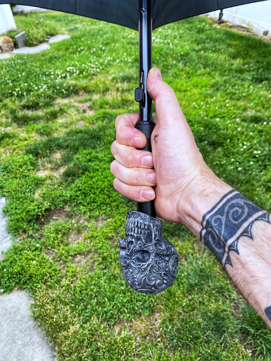 Ornate Skull Umbrella, Hand Sculpted Resin | Victorian Gothic Umbrella/Parasol | Fantasy Cosplay Fantasy Skull Umbrella, Gothic Accessory