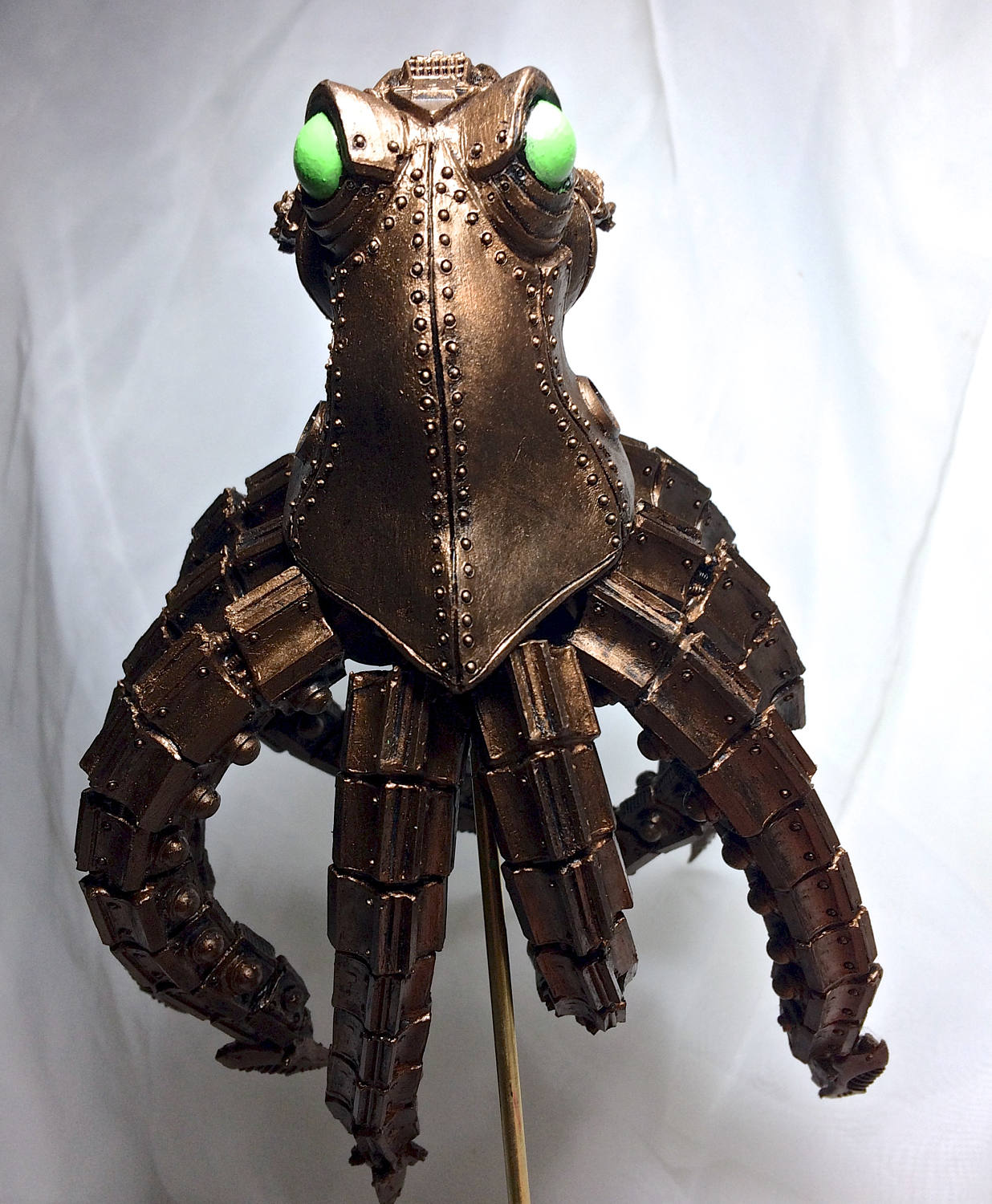 Mecha Kraken Statue, Hand Painted Resin Sculpture | Steampunk Robotic Octopus | Unique Fantasy Art Gamer Decor