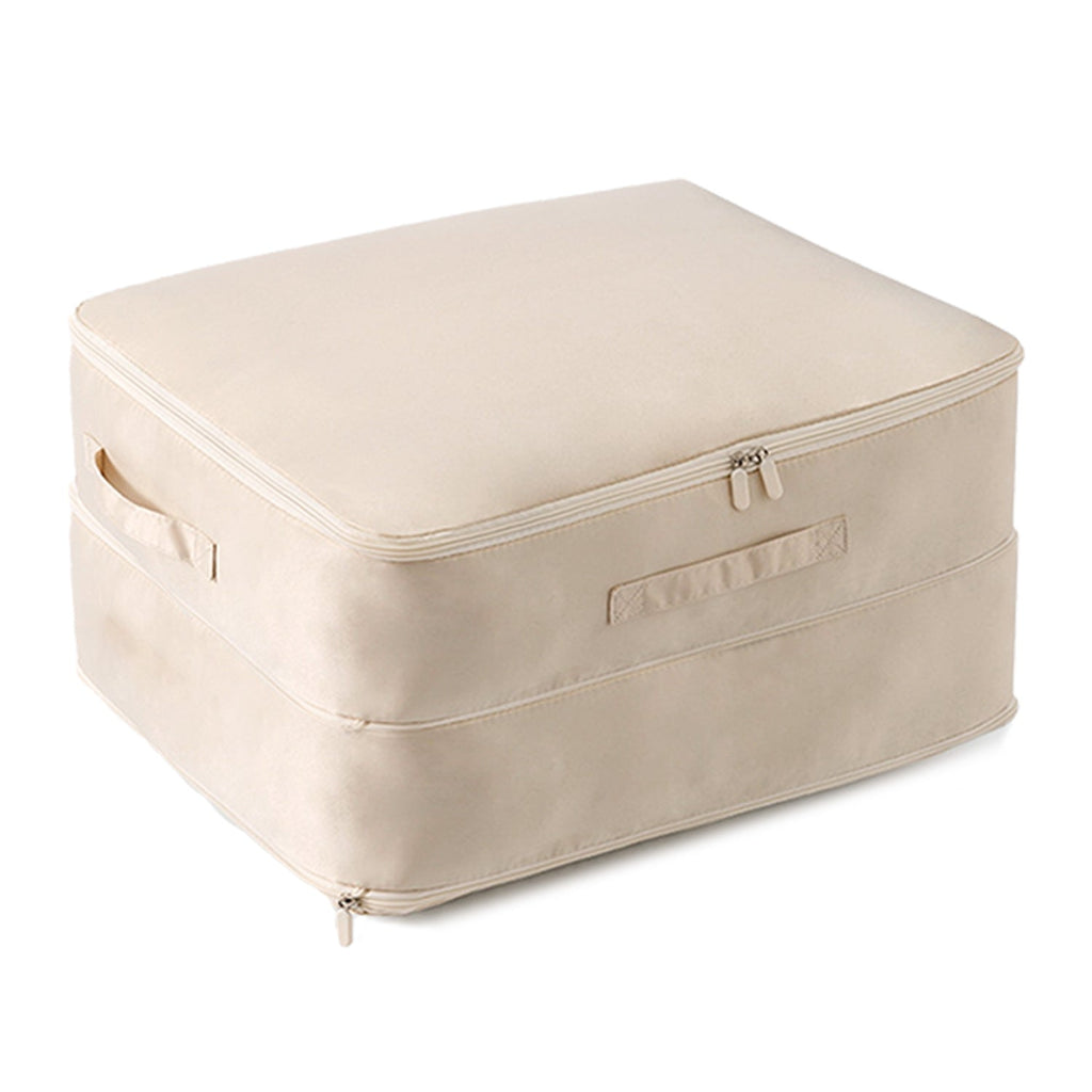 Large Foldable Storage Bag For Comforter Quilt Blanket Clothes Pillows Beddings Self Compression Organizer For Duvet Closet Storage Containers With Du