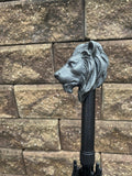 Lion Head Umbrella, Hand Sculpted Resin | Medieval Gothic Umbrella | Fantasy Cosplay Lion Umbrella Cane, Gothic Accessory