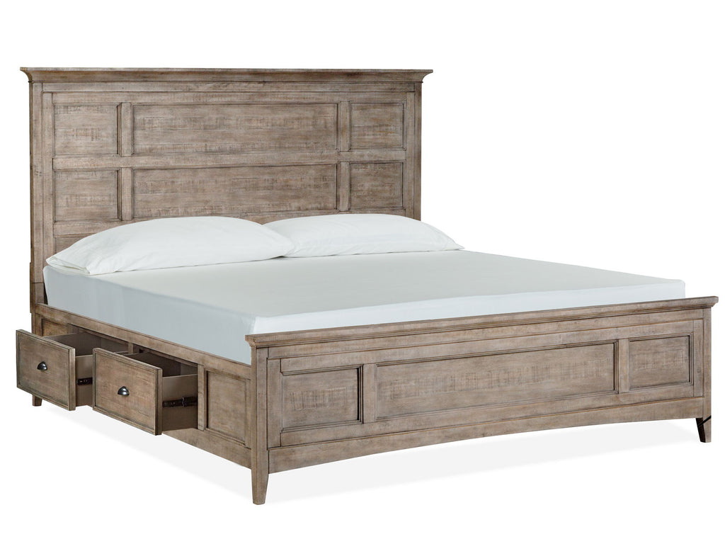 Paxton Place - Complete Panel Bed With Storage Rails