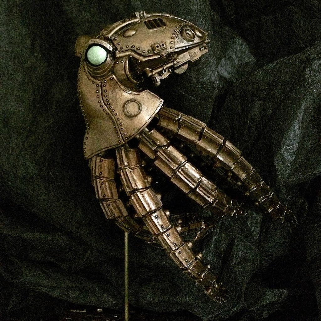 Mecha Kraken Statue, Hand Painted Resin Sculpture | Steampunk Robotic Octopus | Unique Fantasy Art Gamer Decor