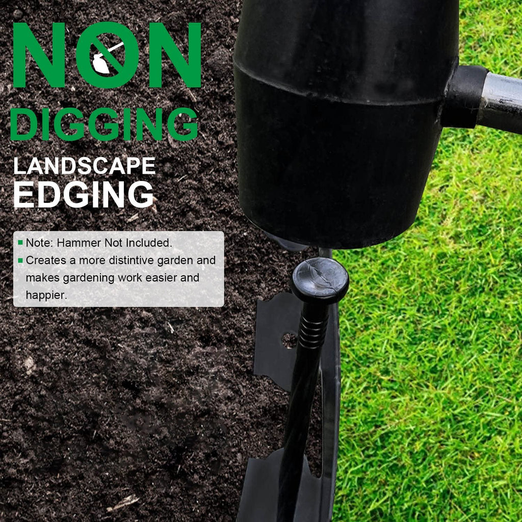 32.8FT Non-Digging Plastic Garden Edging Kit Plastic Garden Border with 30 Spikes 2In Tall Border Edging for Garden Lawn Yard Flower Beds