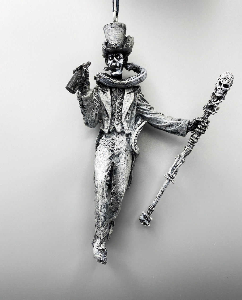 Baron Samedi, Voodoo Loa of Death Ornament, Hand Painted Resin | Legendary Voodoo Figurine | Gothic Ornament for Witchy Holiday Decor