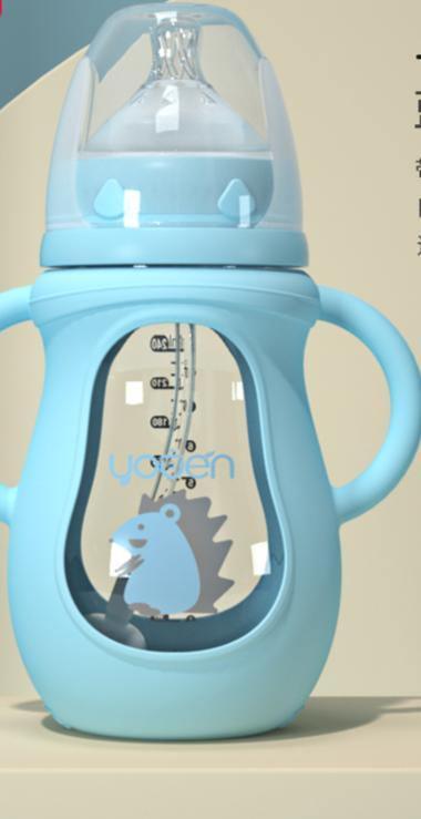 Modern Glass Baby Bottle Straw Drop-resistant Water Drink Bottles for Baby Milk Bottle for a Child