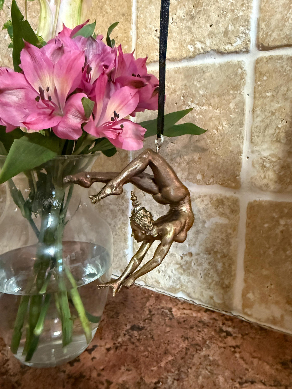 Grace in Balance, Contortionist Dancer Ornament, Hand Painted Resin | Exotic Yoga Acrobat Figurine | Thai Dancer Statue for Yoga Lovers